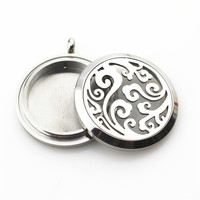 Pendentif diffuseur d'arômes en acier inoxydable de 30 mm pour huiles essentielles, collier diffuseur de parfum, cadeau