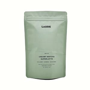 Custom Logo Printed Matte Finish Matcha Latte Powder Packaging Bag Throat Coat <strong>Green</strong> <strong>Tea</strong> Bags With Reusable Zipper - Product Image 1