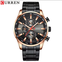 Jam Tangan Pria Curren 8351 Bisnis Kasual Reloj Para Hombre Bahan Stainless Steel Kronograf Kualitas Quartz