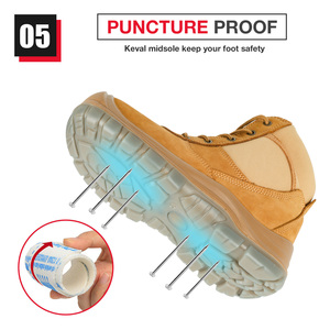 Vente en gros de chaussures de sécurité JIANKUN haute performance pour hommes bottes de travail de randonnée en cuir nubuck tendance avec bout en acier anti-écrasement et anti-crevaison - Product Image 6