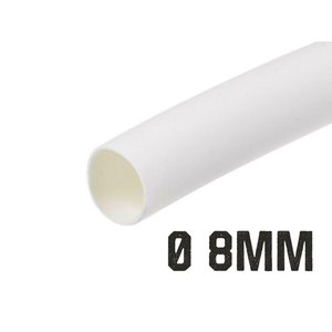 Tubo termoretraibile di colore bianco da 1 metro, diametro 8 mm, per applicazioni a bassa tensione, realizzato in PE certificato ROHS - Product Image 2