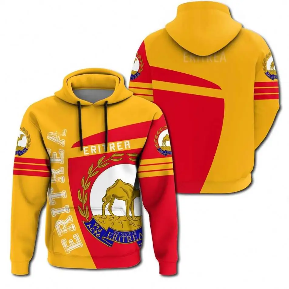 Sudaderas con capucha y sudaderas de talla grande para hombre Country Nation Flag Street Wear Logotipo personalizado El ESTADO DE Eritrea Custom Pull Over Print OEM