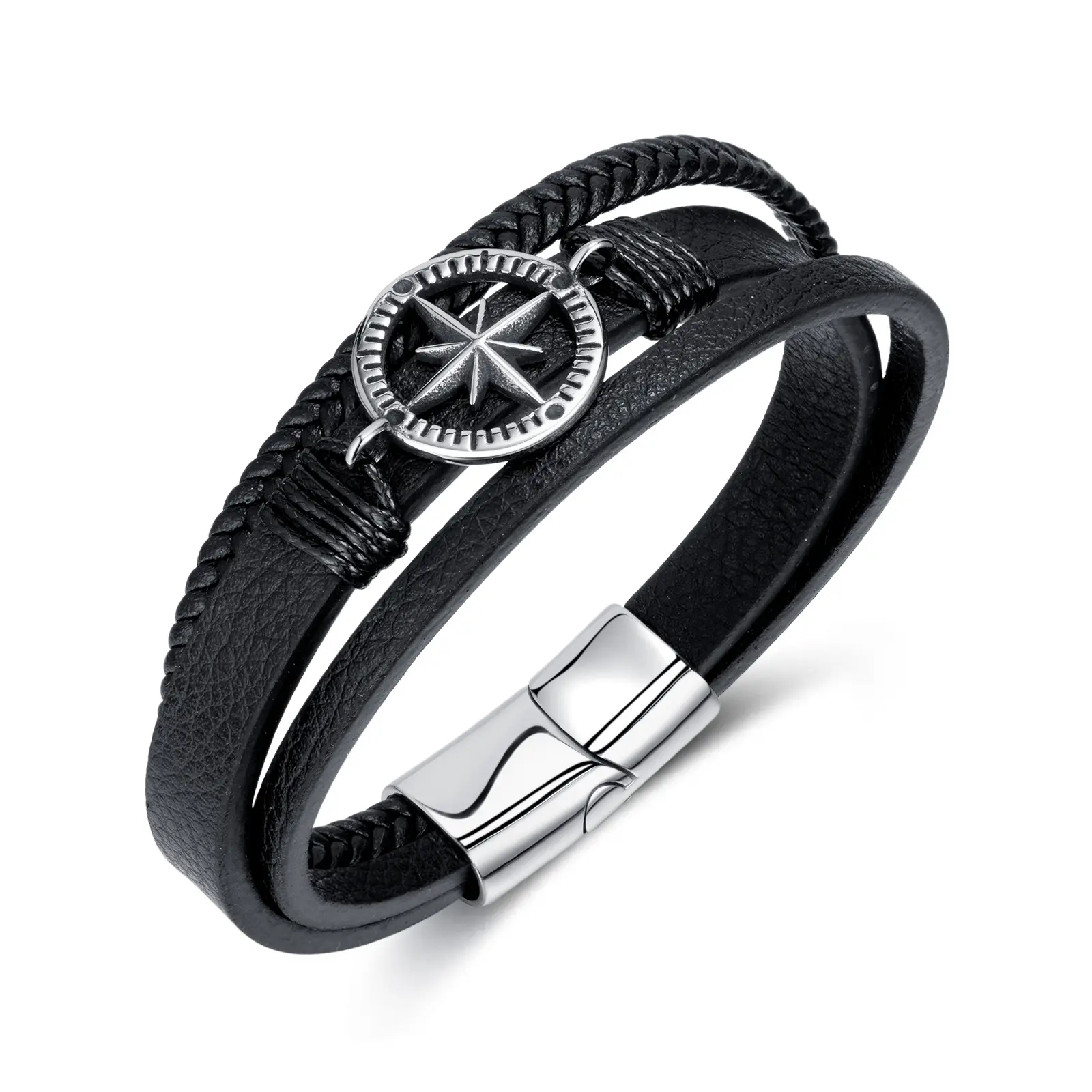 New Fashion Punk Multilayer Design jewelry trendy Braided leather bracelet for men