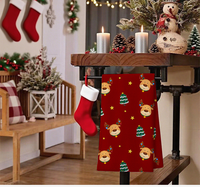 Serviette de cuisine en microfibre gaufrée de Noël, super absorbante, couleur unie, serviette décorative de fête, marque privée