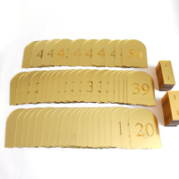 Arco Bar Banquete Número Signo Espejo dorado Acrílico Tarjeta de número de mesa Texto personalizado Tarjetas acrílicas de pie