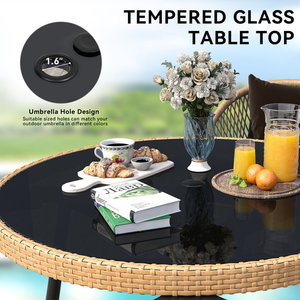 Design moderno all'ingrosso PE Rattan giardino <span class=keywords><strong>da</strong></span> pranzo Patio 4 posti tavolo <span class=keywords><strong>e</strong></span> sedie Hotel mobili <span class=keywords><strong>balcone</strong></span> poltrone - Product Image 4