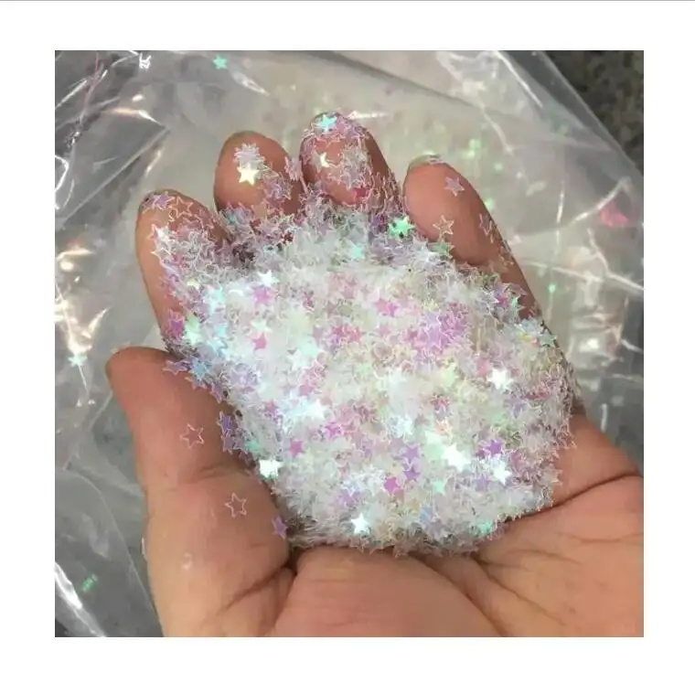 Populer bening putih AB bintang Chunky Festival Glitter payet bersinar dekorasi DIY perlengkapan seni kuku untuk wanita gadis