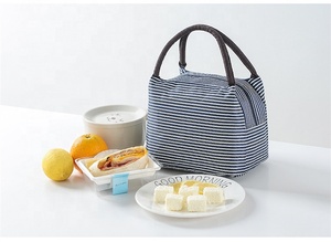 Bolso a rayas de gran capacidad Bento Lunch Aislamiento Bolsa de hielo Isoterma para la escuela de los niños - Product Image 2