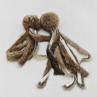 Jouet pour chat en vraie fourrure de lapin personnalisé, tête d'octopus, queue longue, pour chats, chiens, souris, jouet en peluche doux en fourrure de lapin pour animaux de compagnie