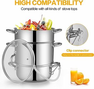 Exprimidor de frutas de acero inoxidable 304 de 28cm, vaporizador, <span class=keywords><strong>destilador</strong></span> de agua de acero inoxidable, multiolla con tapa de vidrio templado - Product Image 2