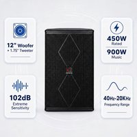 Speaker Profesional 12 Inch Kayu Birch Plywood Full Range 450W 2-Way Audio untuk Panggung