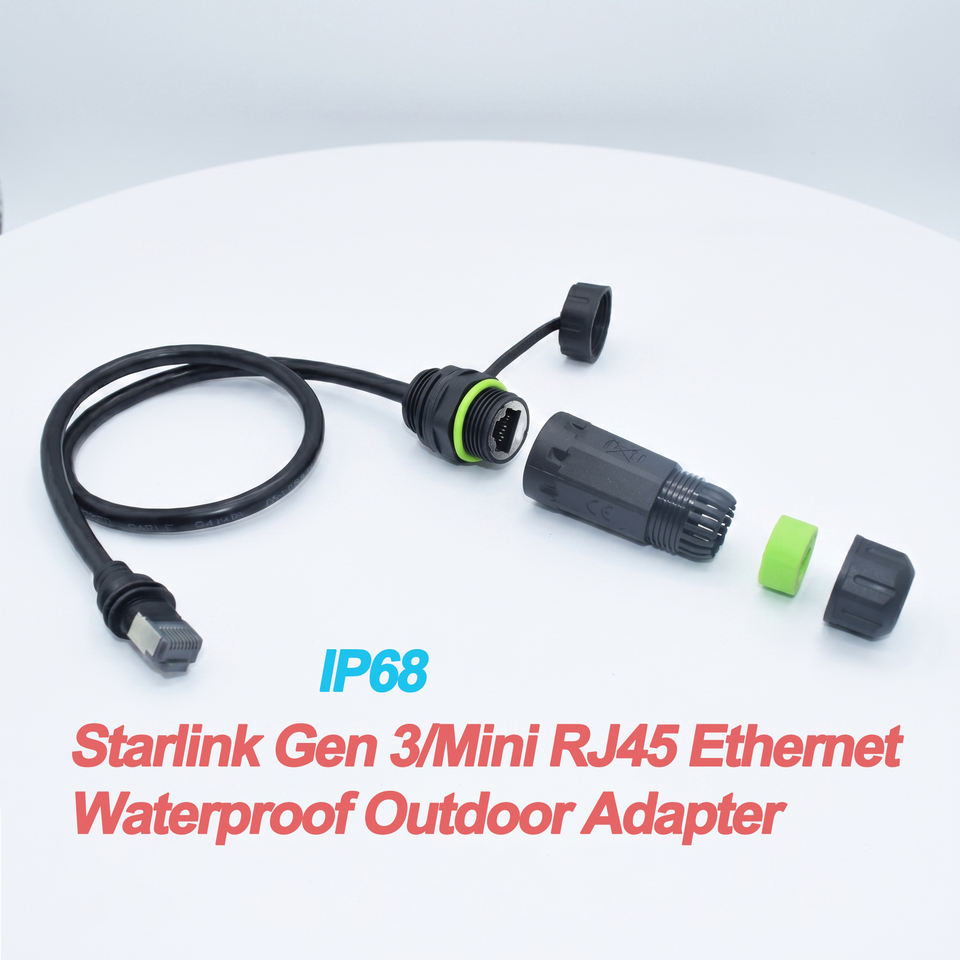Starlink Gen 3/Mini M20 IP68 Waterproof RJ45 CAT6A Ethernet Adapter