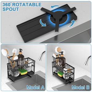 Support de rangement en acier inoxydable antirouille à prix abordable pour évier de cuisine, porte-savon et porte-éponge pour robinet de cuisine - Product Image 4