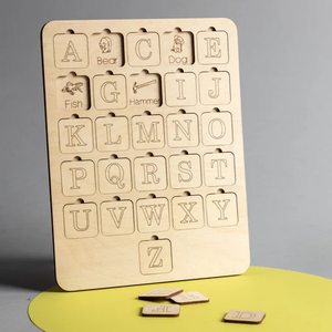 Houten Speelgoed Educatief Houten Letter Puzzel Montessori Engelse Alfabet Bord Educatief Speelgoed Voor Kinderen - Product Image 1
