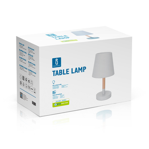 Aigostar moderna lampada da tavolo in legno luce notturna minimalista con paralume in tessuto bianco per uso da comodino per ufficio e camera da letto - Product Image 4