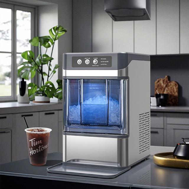 Compact Ice Maker - High-end for Household and Commercial Use - Fully Automatic - Chews Into Soft and Smooth Ice Granules