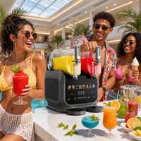 Machine à boissons glacées automatique 1,8 L*2, machine à slush, congélation rapide, machine à margaritas glacées, machine à crème glacée 8 en 1