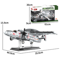 WOMA TOYS C0836 829pcs Silver Big Toy Jet Military Air Force Aircraft Transport Airplane Building Blocks Set For Kids