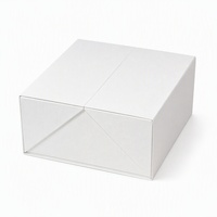 Boîte cadeau magnétique pliable à double ouverture blanche, boîte rigide personnalisée avec logo pour écharpe, vêtements, cosmétiques, emballage cadeau de luxe