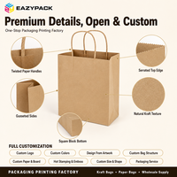 Sacs en papier kraft brun personnalisés, directement de l'usine, sacs en papier kraft à soufflets, sacs cadeaux écologiques imprimés pour boulangerie et café