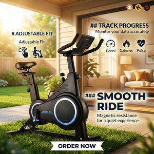Vélo de spinning magnétique silencieux avec cadre en acier, pliable, pour entraînement cycliste intérieur, écran LCD, équipement de fitness à domicile - Product Image 3