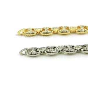 Hip-hop men's street <b>bracelet</b> jewelry is cool, diamond-encrusted, pig nose buckle, and <b>bracelets</b> - Product Image 4