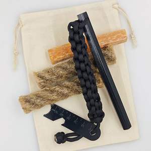 ที่จุดไฟแมกนีเซียมรูปหกเหลี่ยมพร้อมด้ามจับถักด้วยเชือกพาราคอร์ด ขนาด 153x12.7 มม. อุปกรณ์เอาตัวรอดสำหรับการตั้งแคมป์และกิจกรรมกลางแจ้ง - Product Image 2