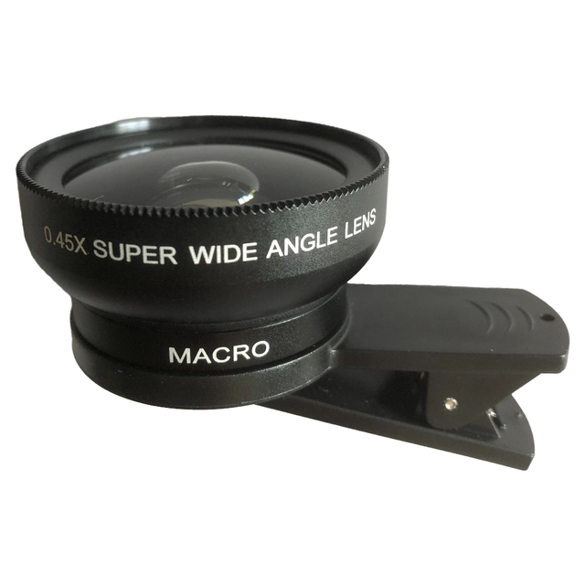 Phone Lens Kit SLR External Camera Fisheye Lens 0.45x Super Wide-angle Macro Lens 49mm Caliber 37mm Interface for Mobile Phone