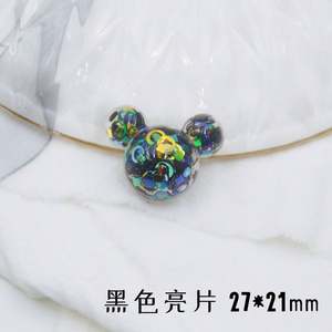 Dijes de Resina con Cabeza de <span class=keywords><strong>Mickey</strong></span> <span class=keywords><strong>Mouse</strong></span>, Lentejuelas Acrílicas, Perlas, Purpurina, Copos de Nieve Navideños, 27 mm, Decoración DIY - Product Image 6