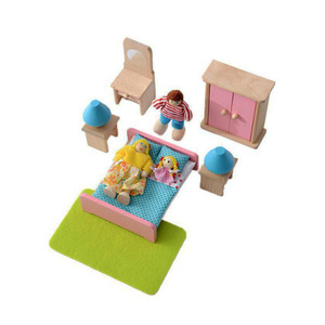Giocattolo di famiglia per bambini Mini soggiorno imitazione della ragazza piccoli mobili in legno casa delle bambole soggiorno della bambina - Product Image 4