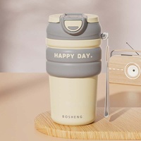 Vaso Térmico de 450 ml con Doble Pared y Aislamiento al Vacío, Diseño Moderno, Reutilizable, de Acero Inoxidable, Resistente a Caídas, Portátil