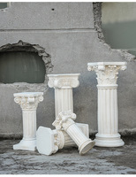 Piedestal Colonne Romaine Européenne Sculptée en Résine, Support de Fleurs, Piliers pour Allée de Mariage, Jardinière Décorative pour Jardin, Villa, Cour