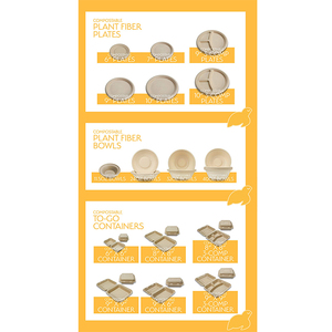 Vaisselle <span class=keywords><strong>jetable</strong></span> 8 pouces à usage unique, de pièces, petits objets écologiques, avec housse de boîte à Hamburger - Product Image 6