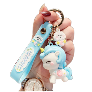 Portachiavi 3D <span class=keywords><strong>Unicorno</strong></span> Cartone Animato Carino, Ciondolo Kawaii per <span class=keywords><strong>Borsa</strong></span>, Ciondolo da Polso per Ragazza, Charm per <span class=keywords><strong>Borsa</strong></span> con Motivo Gatto - Product Image 1