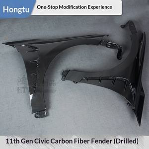 Modification de garde-boue perforé en fibre de carbone pour Honda Civic Type R Hatchback Sedan FL5 11e génération, compatible OLIVER - Product Image 4