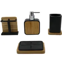 Vendita calda di lusso accessori da bagno 4 pz/set polyresin lozione dispenser portaspazzolino set da bagno