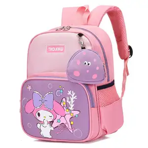 Nouveau sac d'école de maternelle de bébé léger de couleur mélangée de dessin animé mignon avec la poche de changement