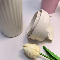 Tumbler Stainless Steel Dinding Ganda, Botol Vakum Logam, Mug Kopi Tahan Panas 6-12 Jam, Siap untuk Tempat Cangkir, Anti Keringat