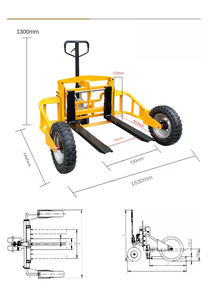 מלגזה ידנית חשמלית-הידראולית 1 טון חדשה לשטח, לעבודה בשטח הררי, להובלת משטחים לאדם אחד - Product Image 4