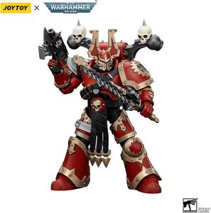 JOYTOY <span class=keywords><strong>Warhammer</strong></span> <span class=keywords><strong>40K</strong></span> World Eaters Khorne Berzerker 3 Figurine d'action à l'échelle 1/18 (4,96 pouces) Modèle de collection Mecha - Product Image 5