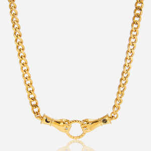 Collier en acier inoxydable avec motif soleil et lune pour femme, à porter au quotidien - Product Image 1