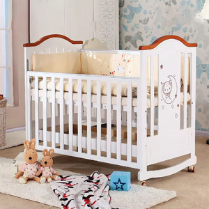 Lits bébé multifonctionnels en bois, meubles pour enfants de 0 à 3 ans, ensemble de lit bébé avec tiroirs 1460*774*1483MM - Product Image 1