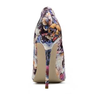 <span class=keywords><strong>Zapatos</strong></span> de vestir rojos para <span class=keywords><strong>mujer</strong></span> gris tacón bajo negro flor estampado <span class=keywords><strong>charol</strong></span> - Product Image 5