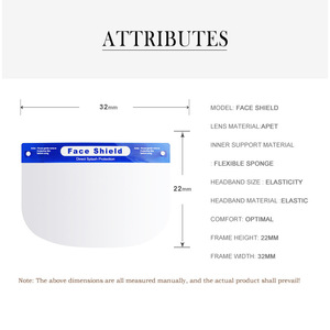 Protector Facial Transparente Antivaho, Máscara de Aislamiento Protectora con Pantalla Curva y Marco Azul para Uso Seguro - Product Image 3