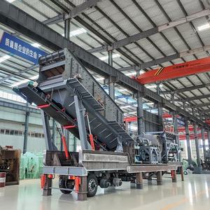 Estação Móvel de Britagem de Pedra com Quatro Unidades Combinadas, Equipamento Móvel sobre Rodas para Britagem de Rocha Dura, Britador Cônico Symons na Indonésia - Product Image 5