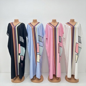 Manufacturer African <strong>Boubou</strong> <strong>Dress</strong> Plus Size V Neck Modern Geometric Patchwork Print Dubai Kaftan Moroccan Robe Anti Wrinkle - Product Image 1