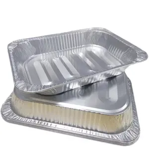 Disposable Silver Aluminum Foil Lunch Box Food Container For Portable Storage And Disposal