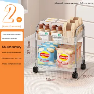Многослойная прозрачная акриловая маленькая тележка для закусок разное хранилище для ванной комнаты передвижной органайзер для туалета изолированный пластик - Product Image 6