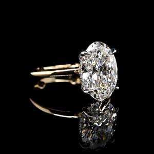 Custom Lab Grown Diamond Vintage Oval Cut Fancy Dark Luxury Women's RIZTA JEWELS D Color <b>14k</b> <b>Gold</b> <b>Ring</b> - Product Image 2