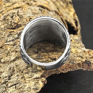 Men's <b>Titanium</b> Steel <b>Ring</b> Viking Triangle Logo Geometric Hip Hop Style Fashion Jewelry Gift - Product Image 3
